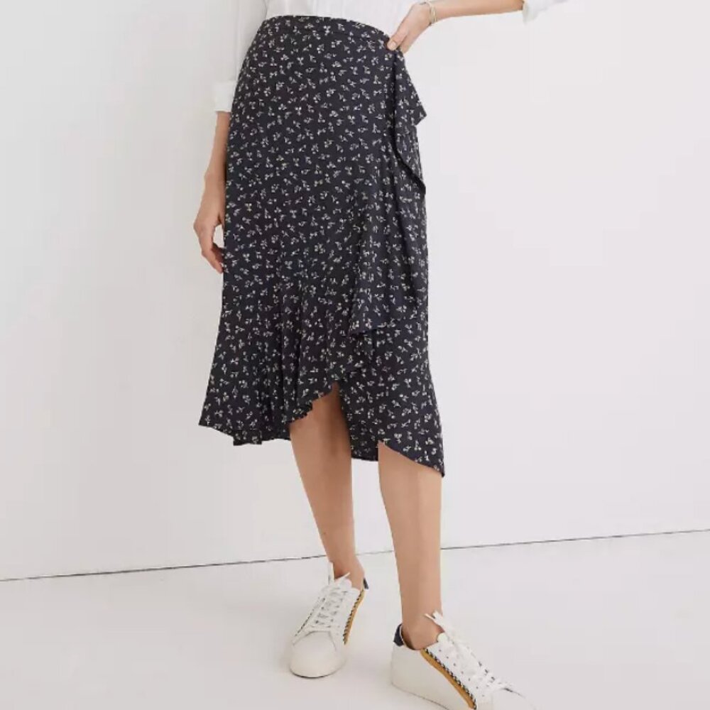 Madewell Ruffle Wrap Midi Skirt